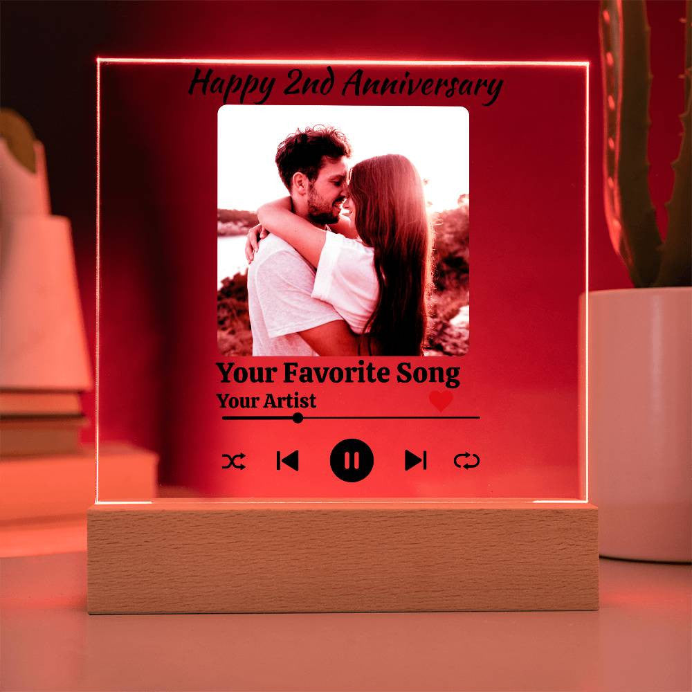 Personalized Acrylic Square LED Memory Plaque – Light Up Your Special Moments