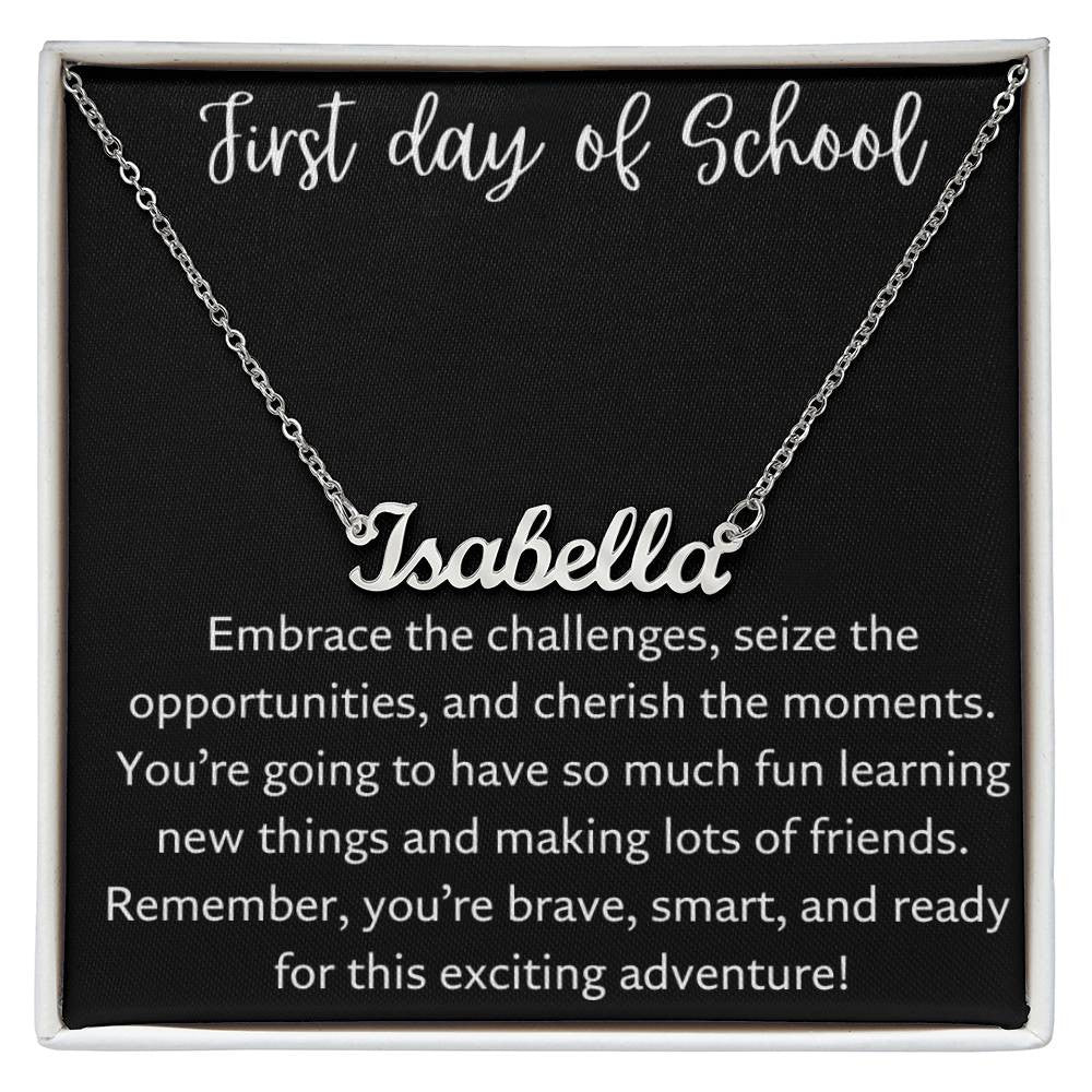 Personalized Name Necklace for The First Day of School