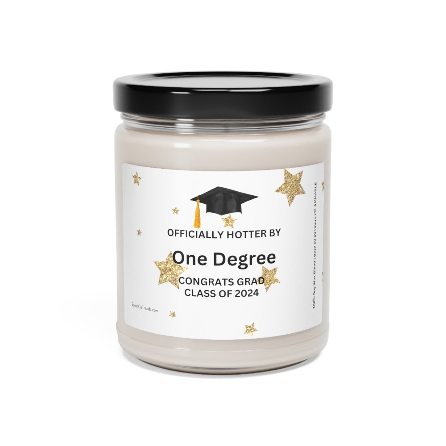 Officially Hotter by One Degree Graduation Candle - Scented Soy Candle, 9oz