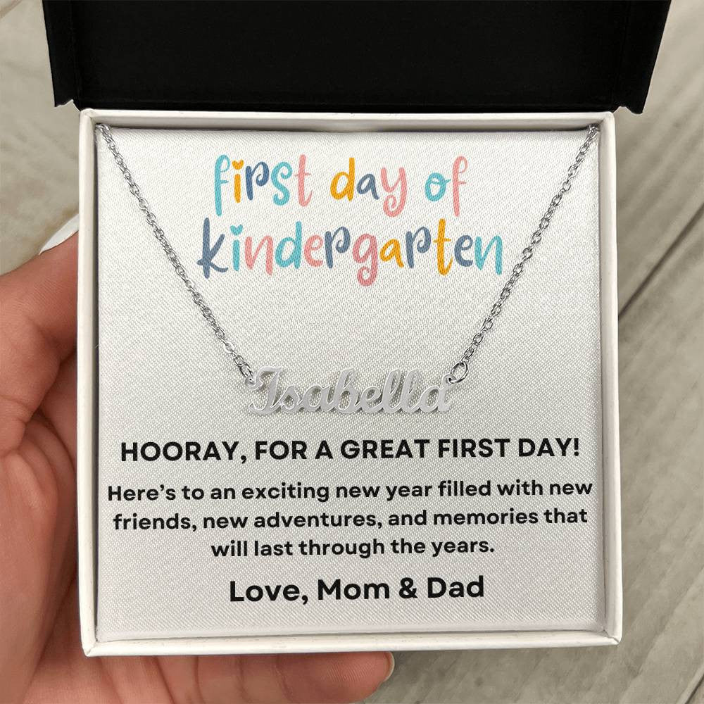 Personalized Name Necklace for First Day of Kindergarten