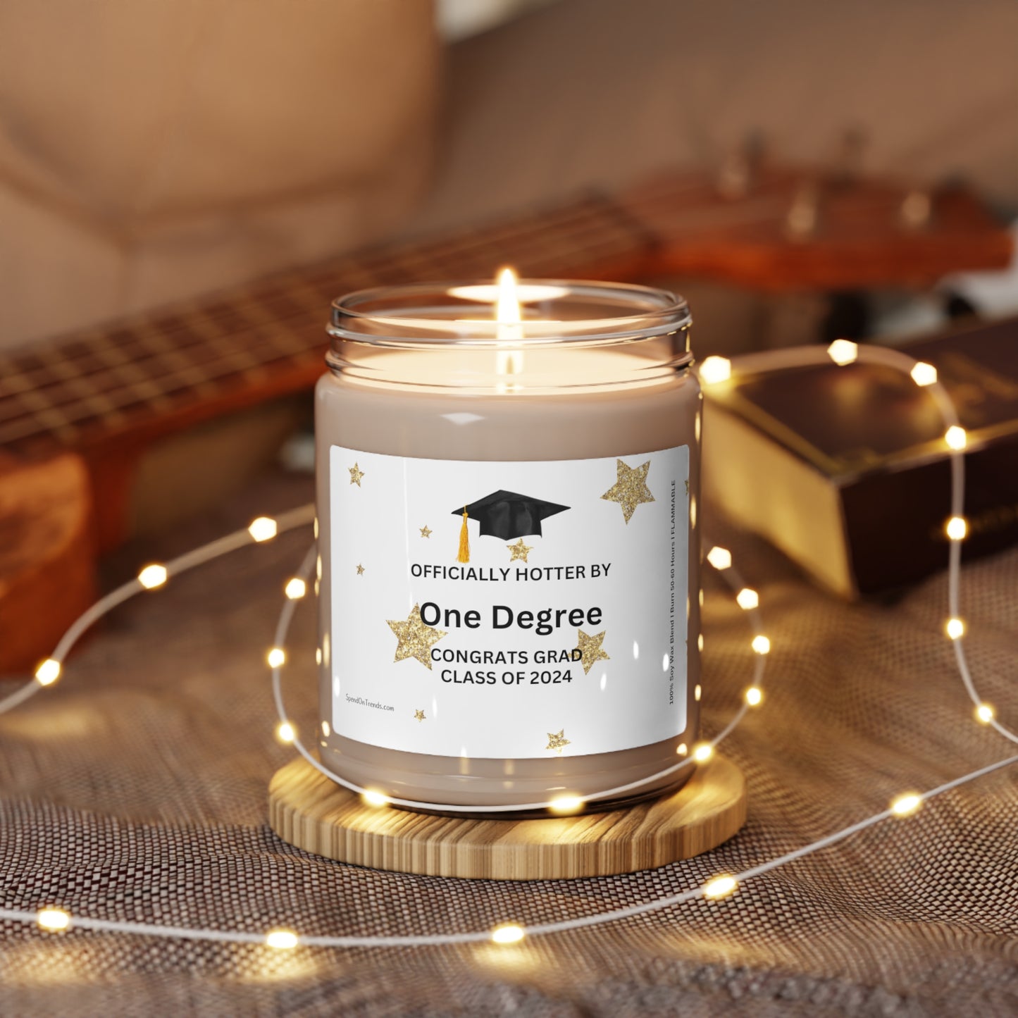 Officially Hotter by One Degree Graduation Candle - Scented Soy Candle, 9oz