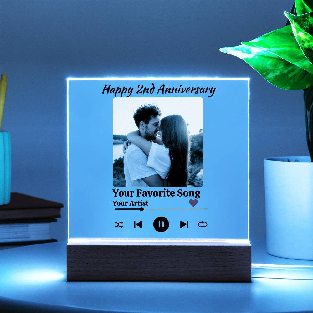 Personalized Acrylic Square LED Memory Plaque – Light Up Your Special Moments