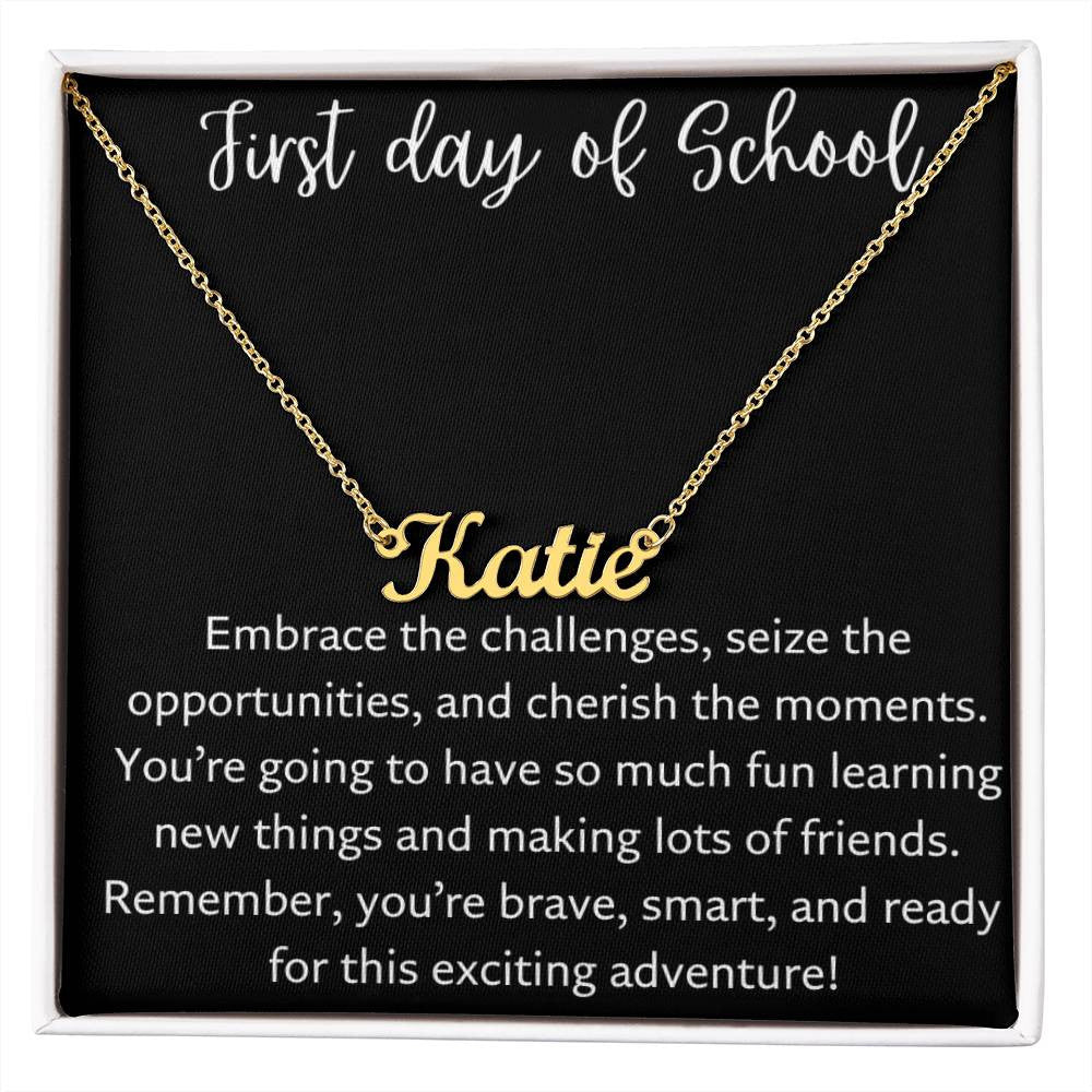 Personalized Name Necklace for The First Day of School