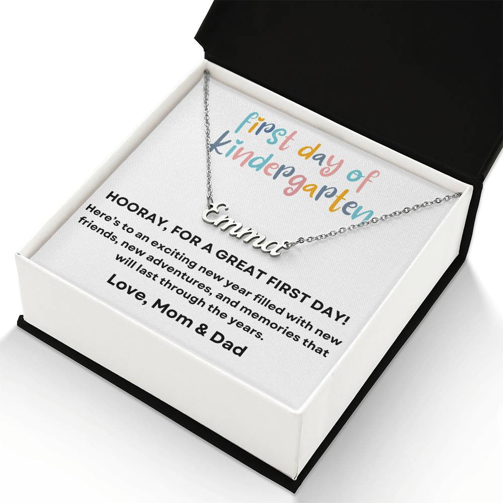 Personalized Name Necklace for First Day of Kindergarten