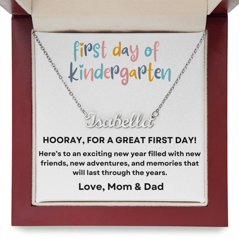 Personalized Name Necklace for First Day of Kindergarten