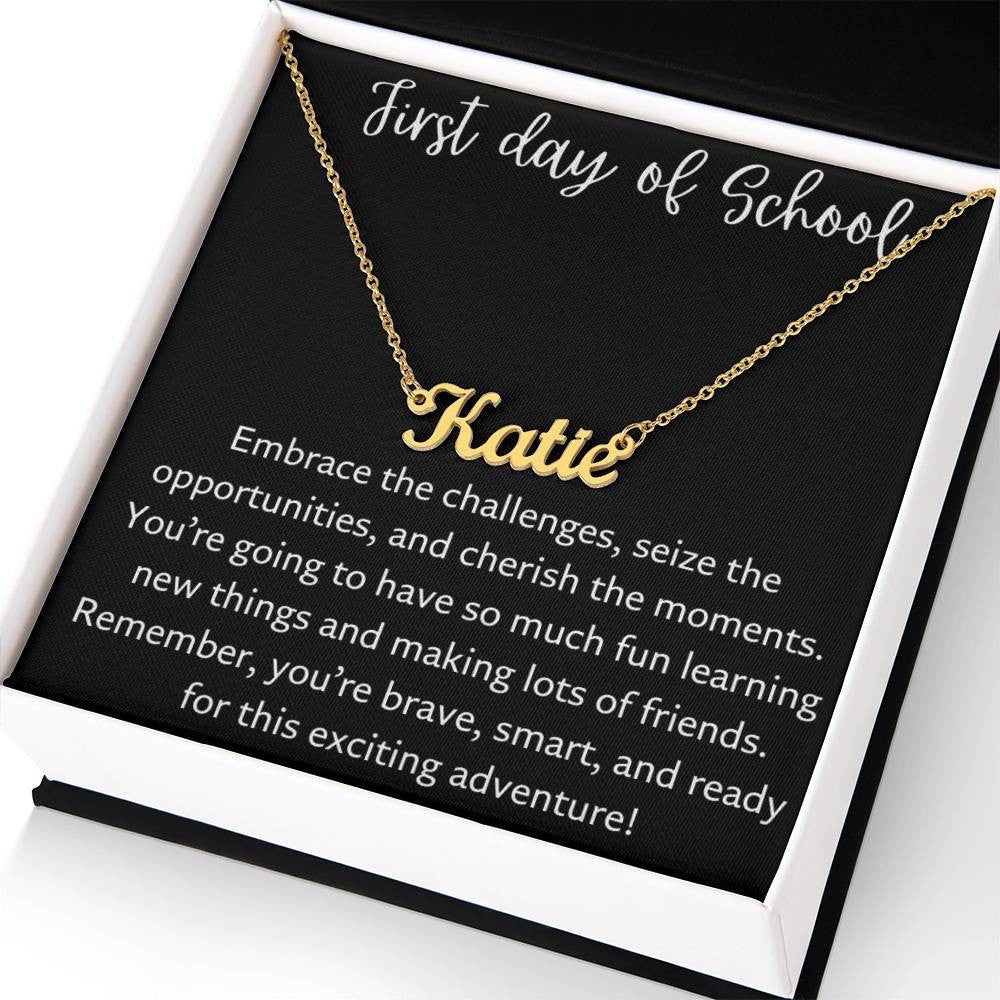 Personalized Name Necklace for The First Day of School