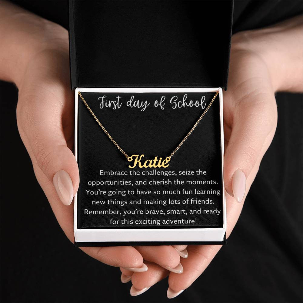 Personalized Name Necklace for The First Day of School