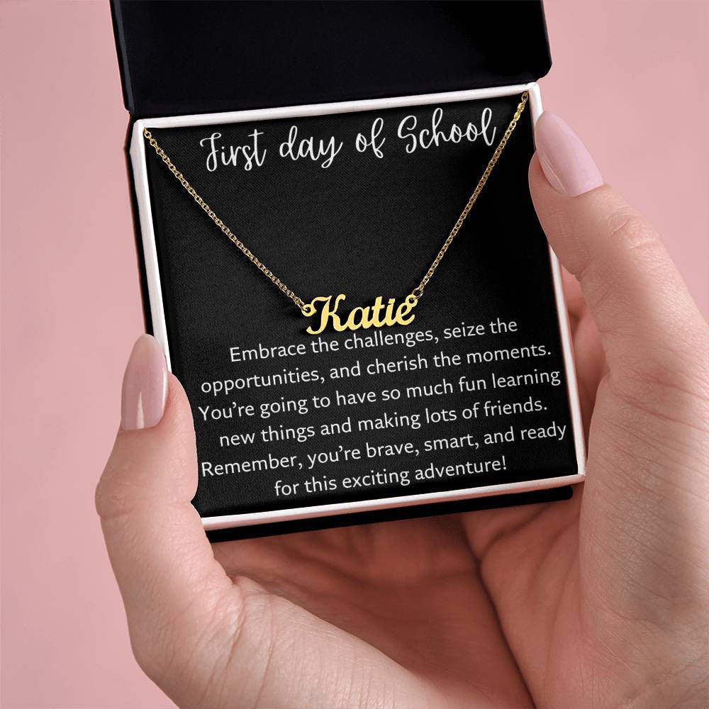 Personalized Name Necklace for The First Day of School