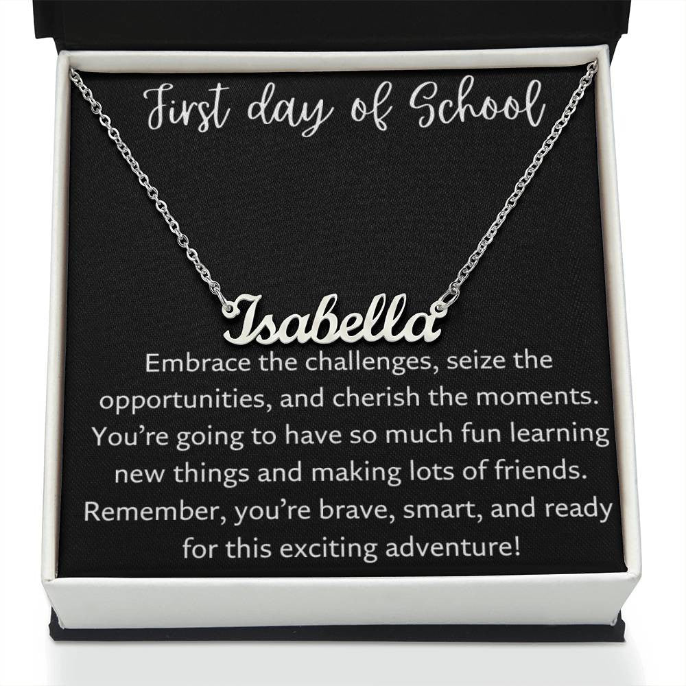 Personalized Name Necklace for The First Day of School