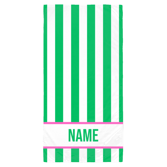 PERSONALIZED STRIPED BEACH TOWEL