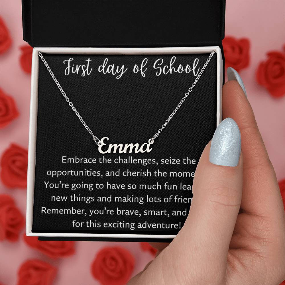 Personalized Name Necklace for The First Day of School