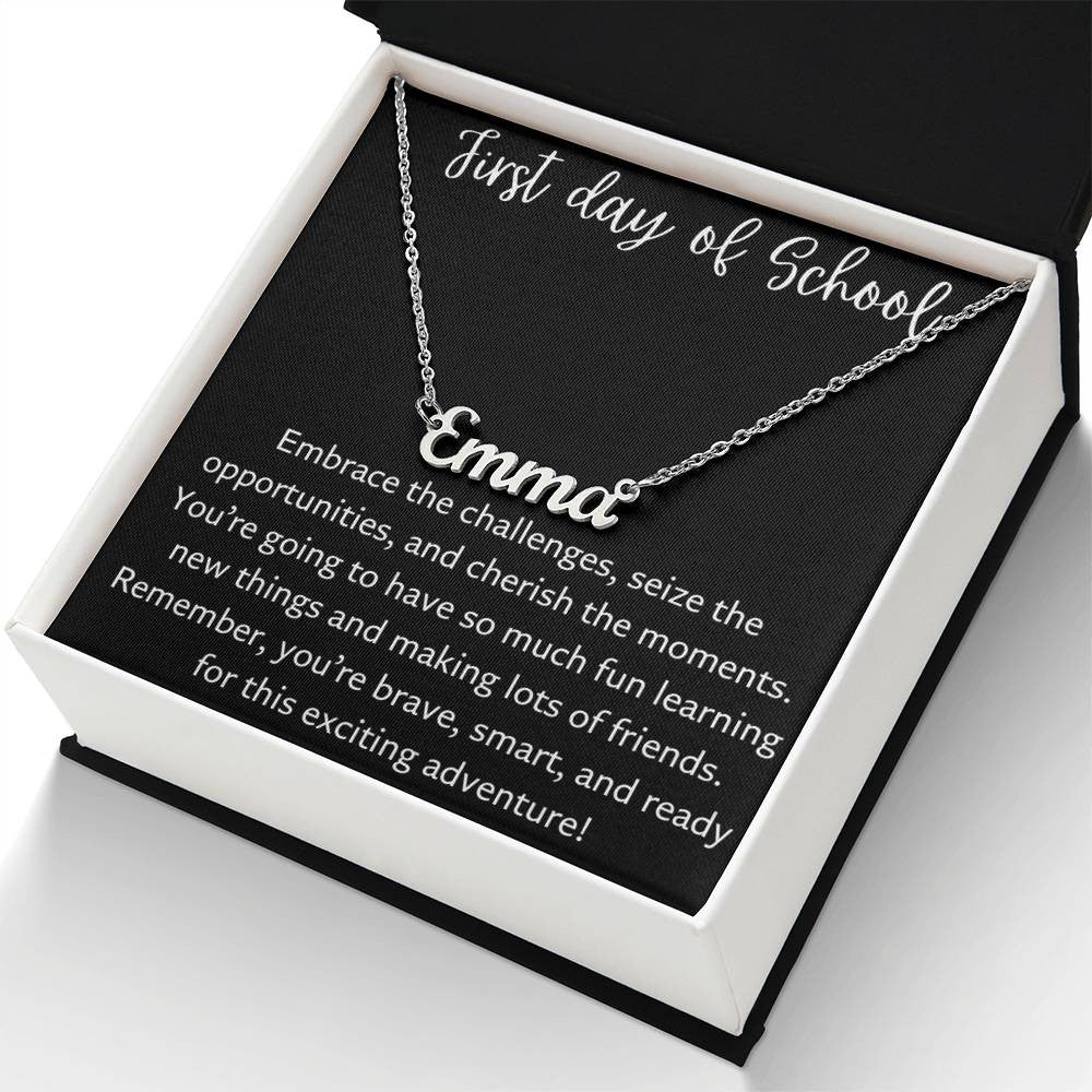 Personalized Name Necklace for The First Day of School