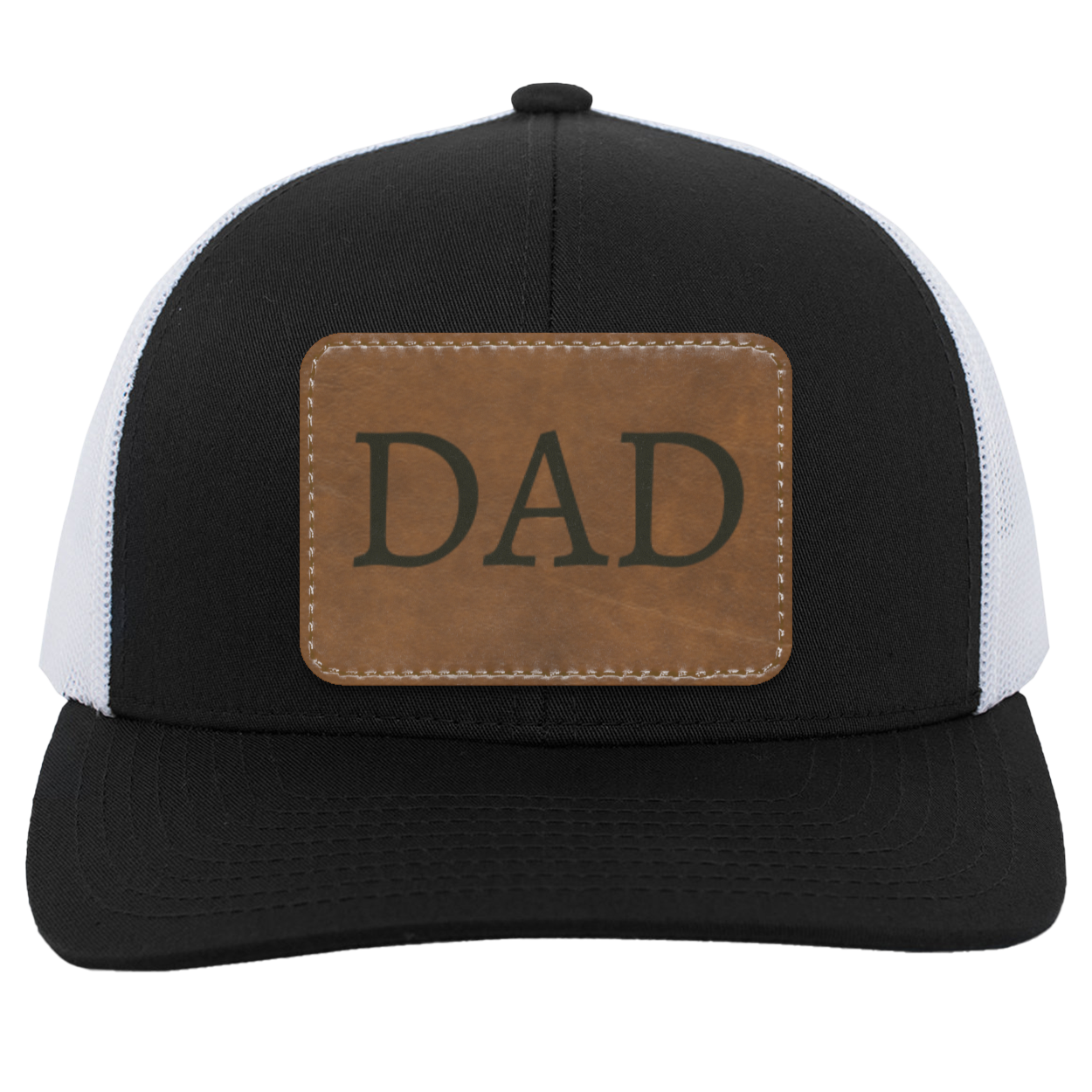 Dad Trucker Hat with Brown Leather Patch