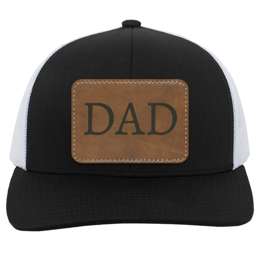 Dad Trucker Hat with Brown Leather Patch