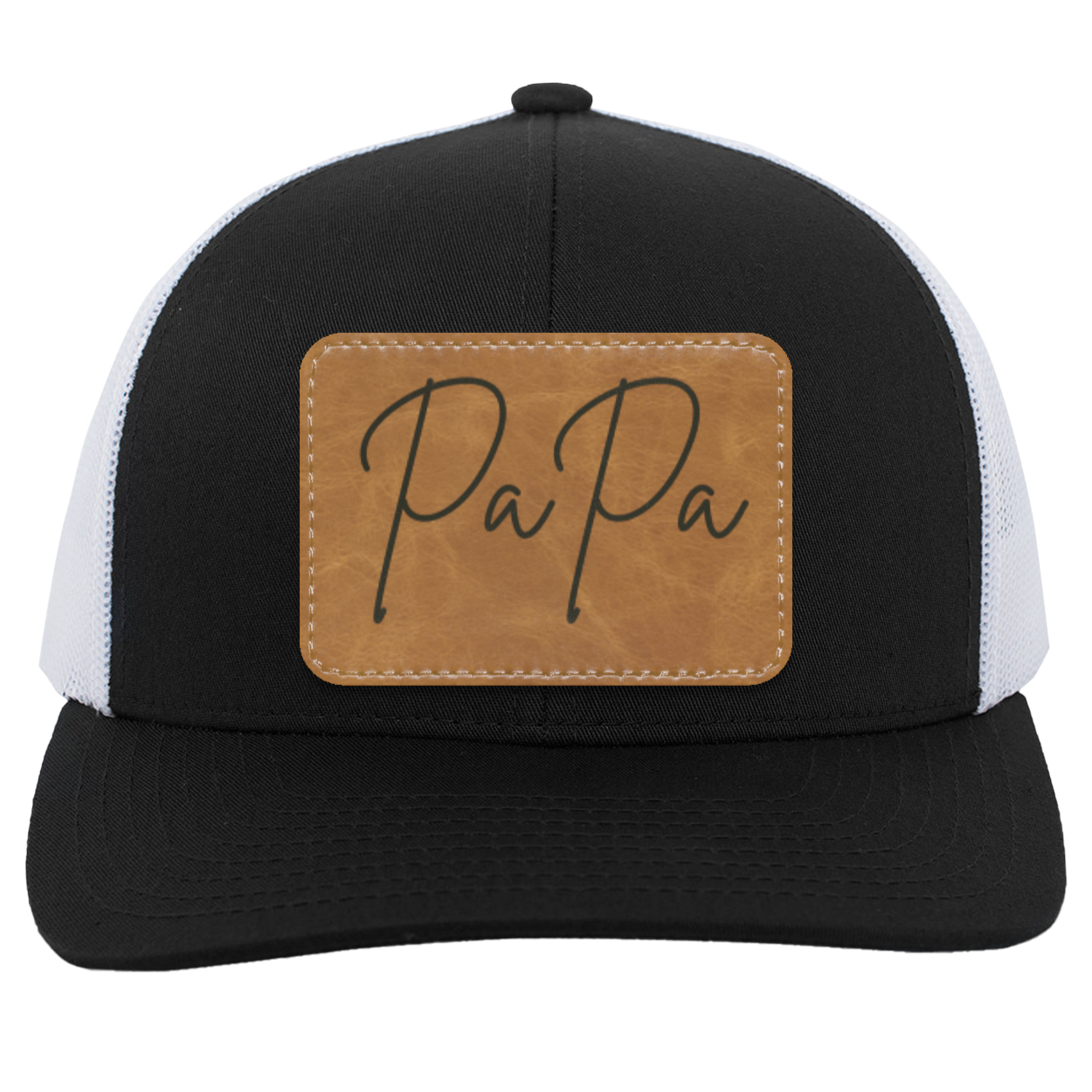 Papa in Script Hat - Light Brown Patch