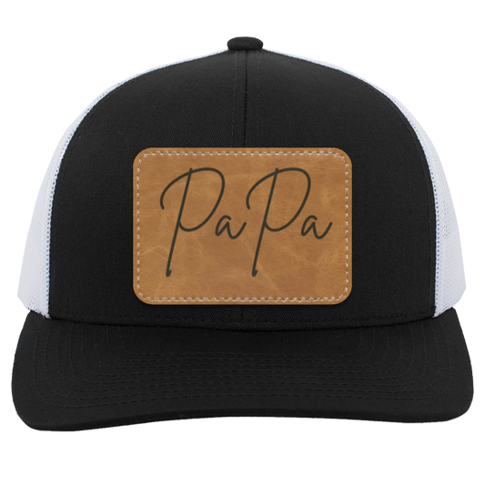 Papa in Script Hat - Light Brown Patch