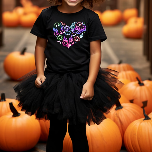 Ghost Heart Halloween Toddler T-Shirt