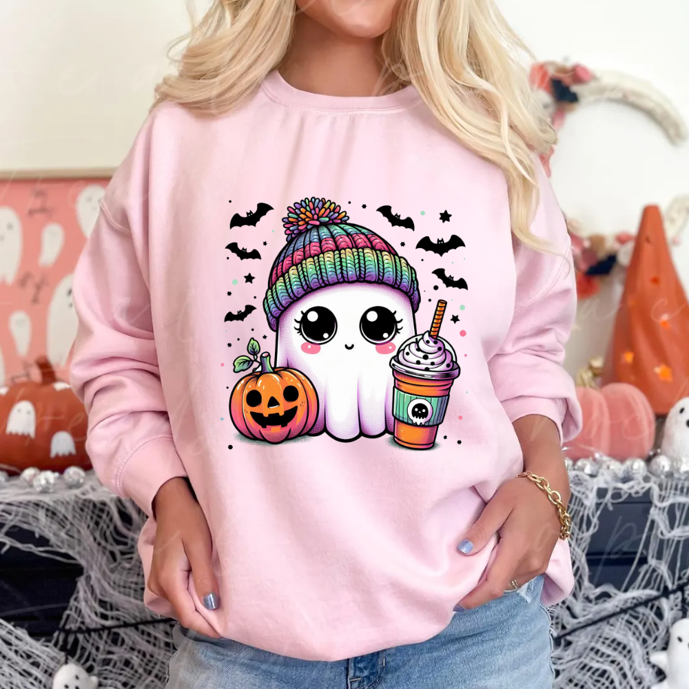 Halloween Sweatshirt - Ghost with Latte