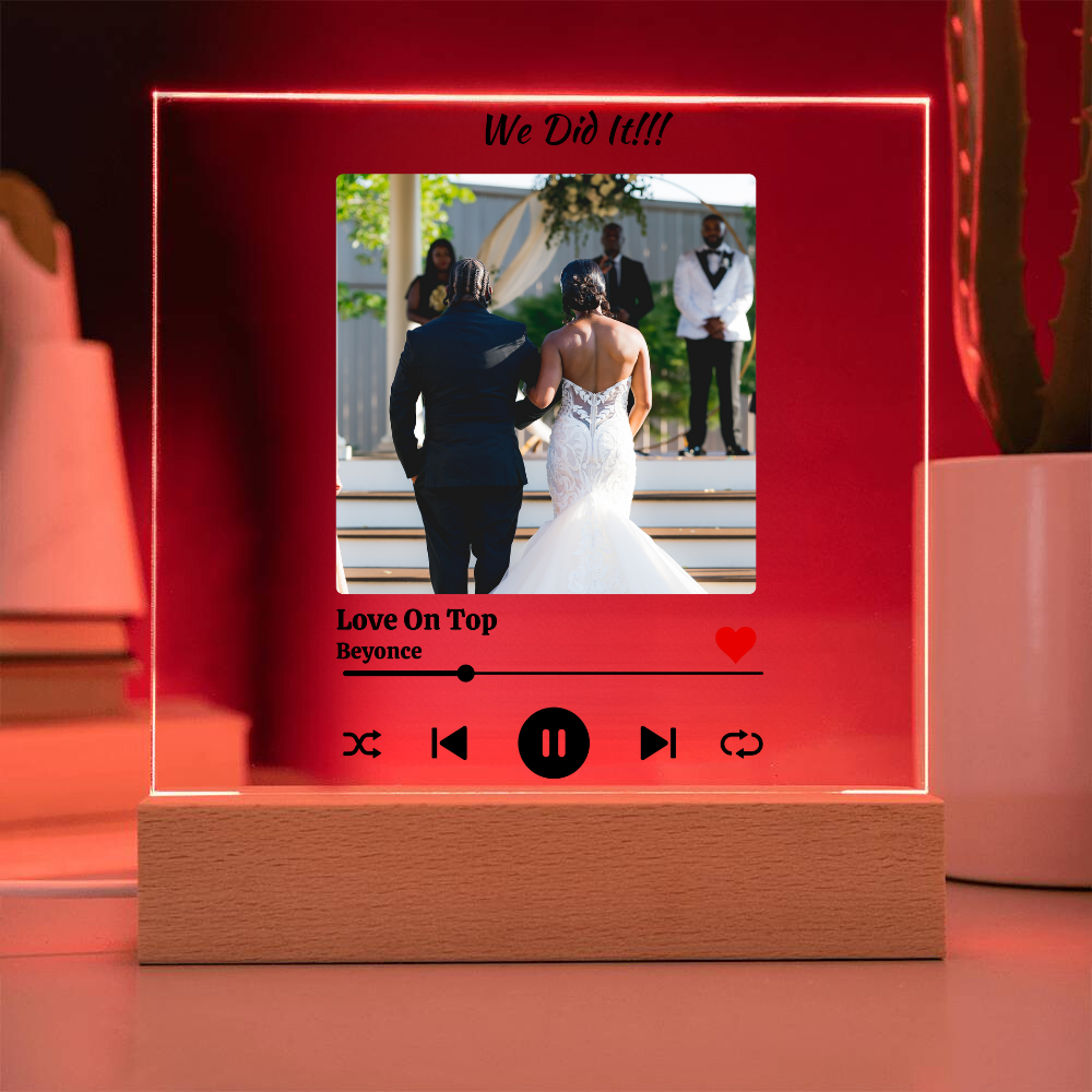 Personalized Acrylic Square LED Memory Plaque – Light Up Your Special Moments