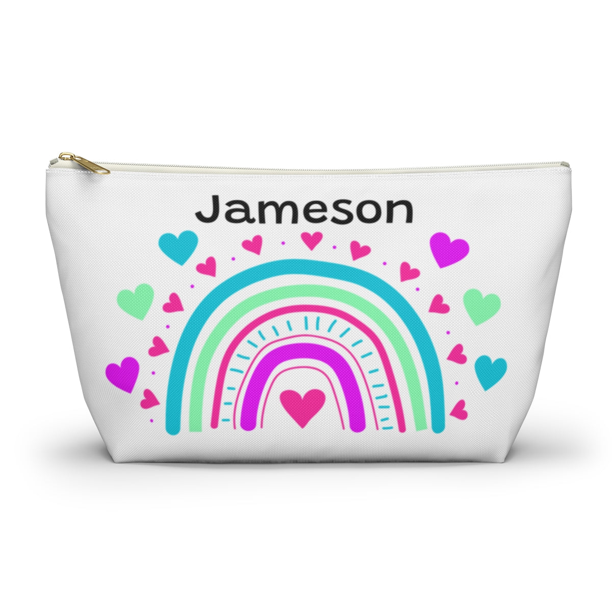 Personalized Kids Heart Rainbow Backpack Lunch Box Pencil Pouch Bundle