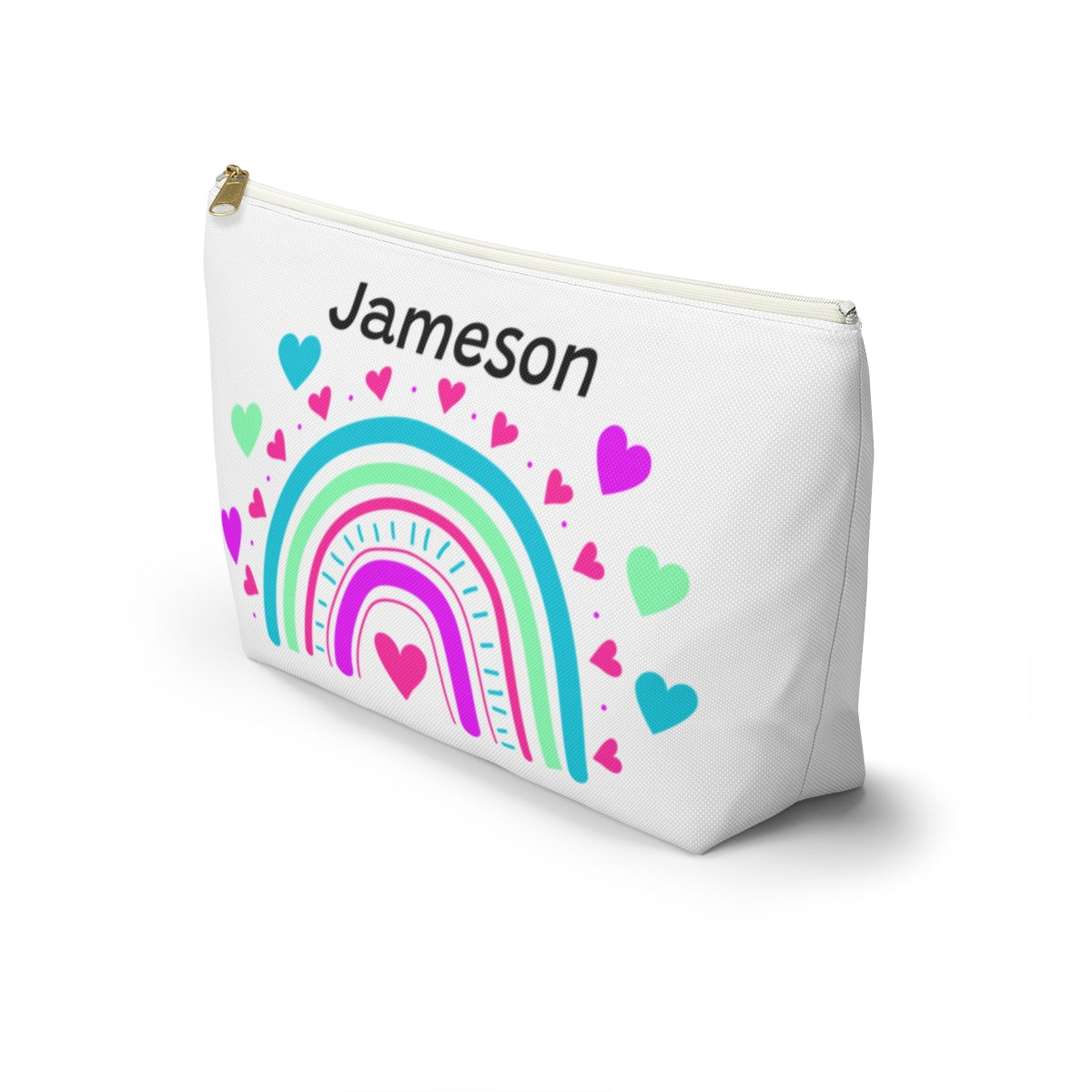 Personalized Kids Heart Rainbow Backpack Lunch Box Pencil Pouch Bundle