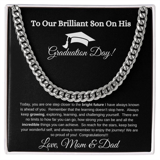 To Our Brilliant Son On His Graduation Day - Necklace