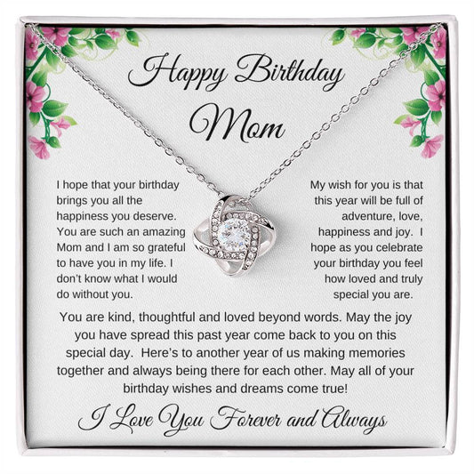 Happy Birthday Mom Love Knot Necklace