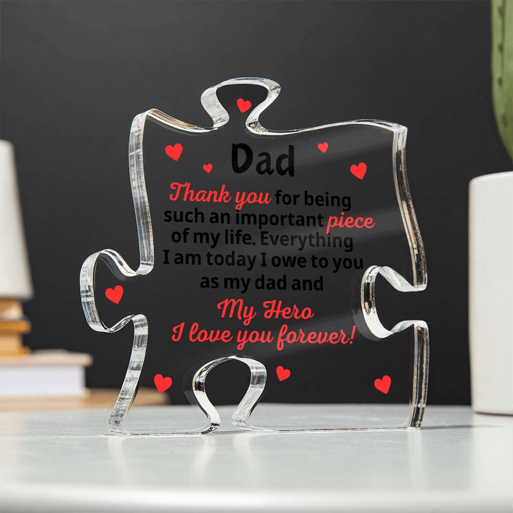 Dad Acrylic Puzzle Piece Plaque