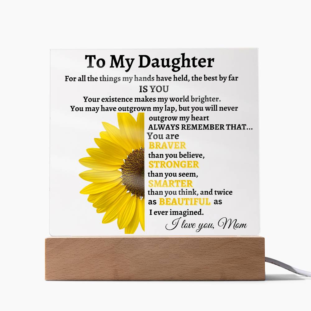 To My Daughter LED Acrylic Plaque from Mom