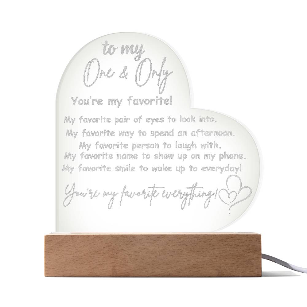 You're My Favorite Heart Acrylic Plaque