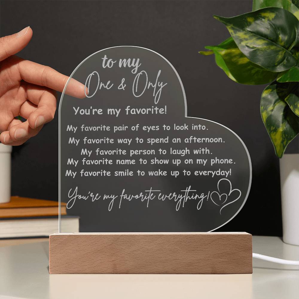 You're My Favorite Heart Acrylic Plaque