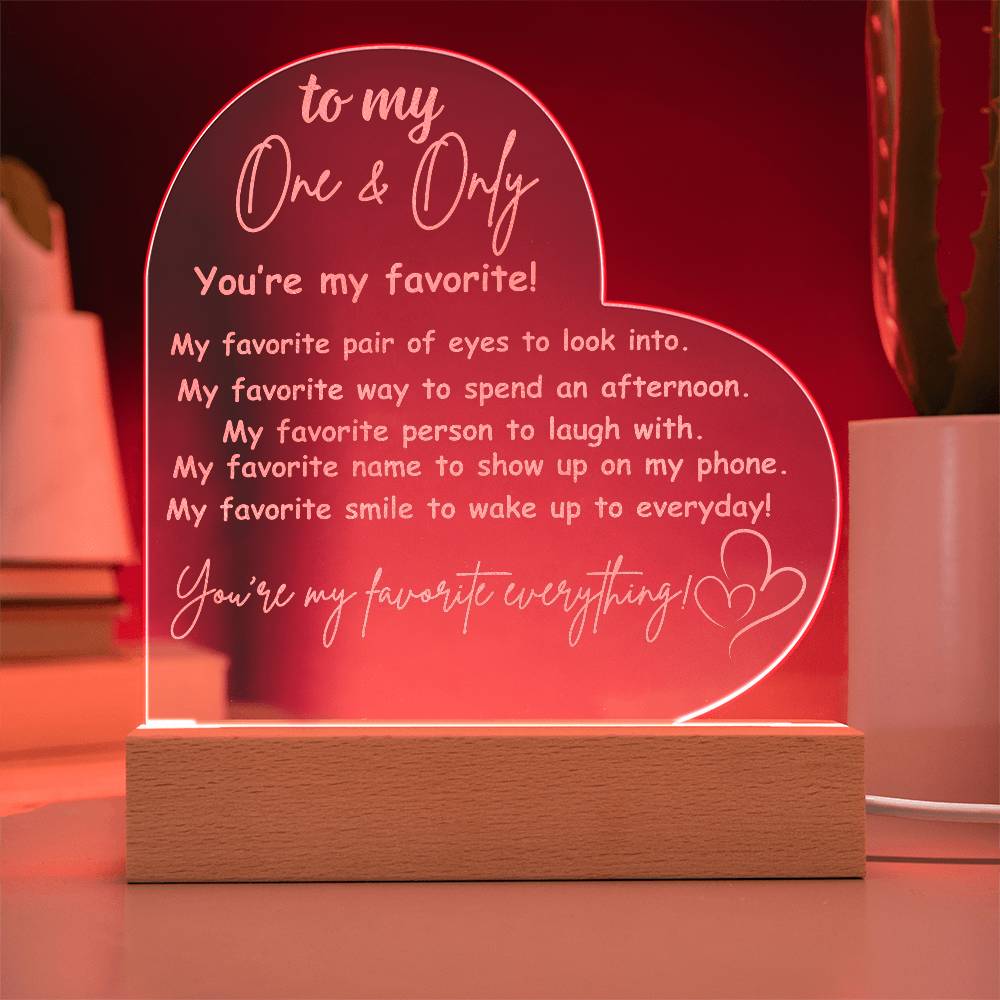 You're My Favorite Heart Acrylic Plaque