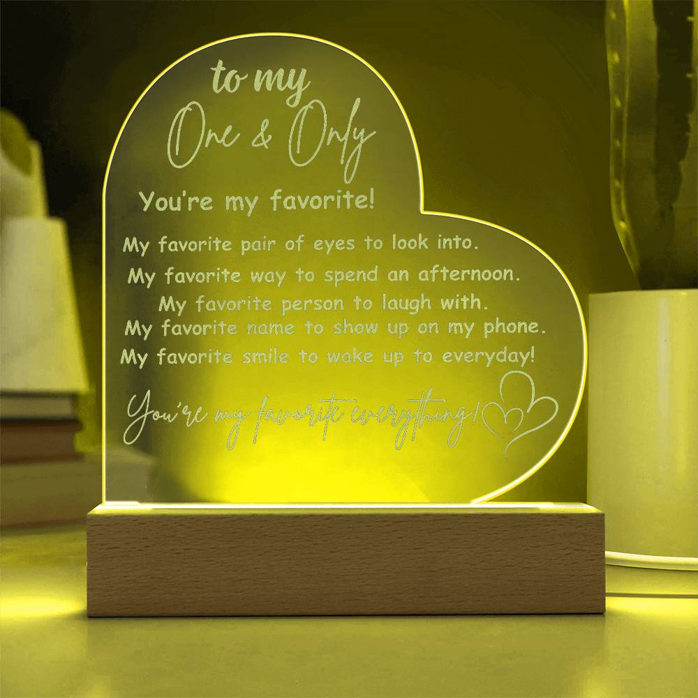 You're My Favorite Heart Acrylic Plaque