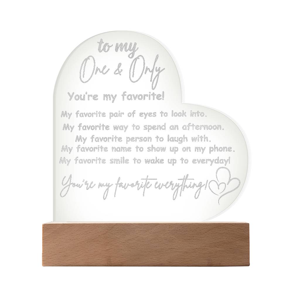 You're My Favorite Heart Acrylic Plaque