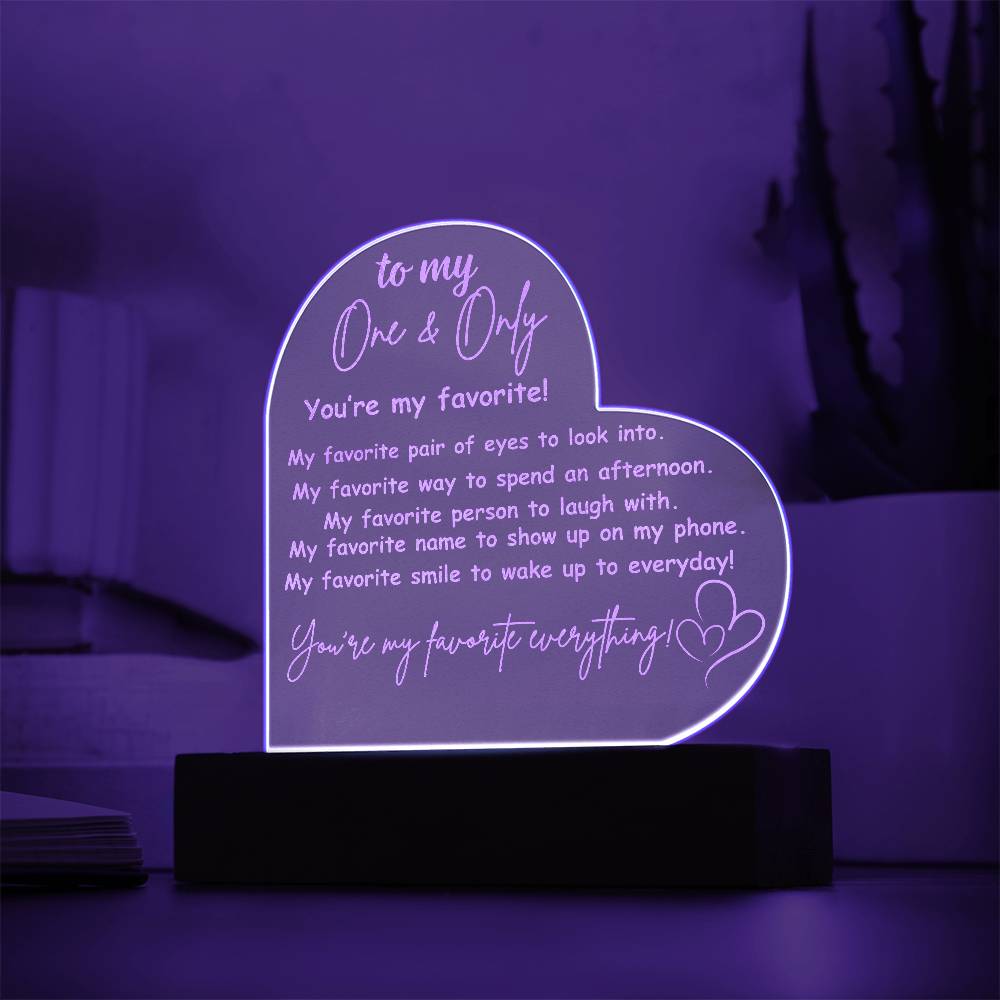 You're My Favorite Heart Acrylic Plaque