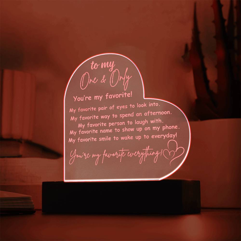 You're My Favorite Heart Acrylic Plaque