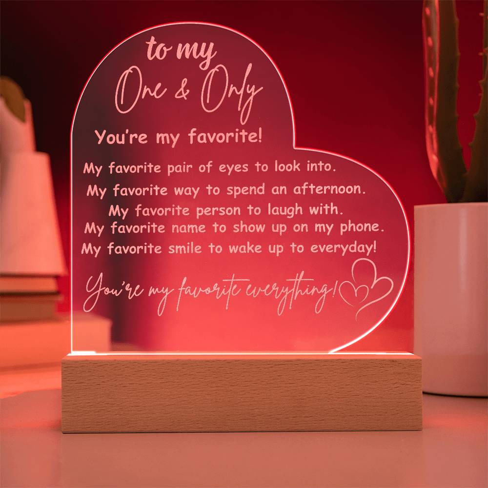 You're My Favorite Heart Acrylic Plaque