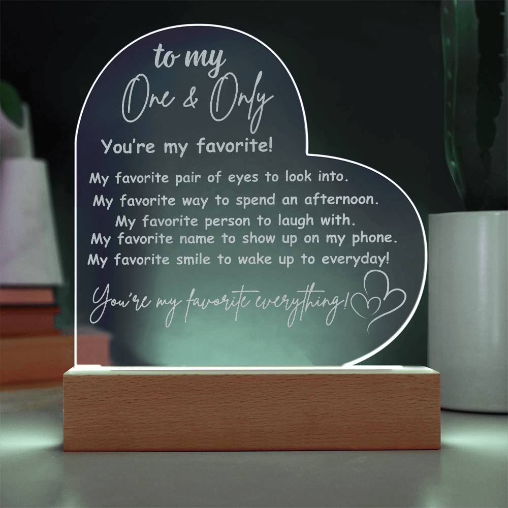 You're My Favorite Heart Acrylic Plaque