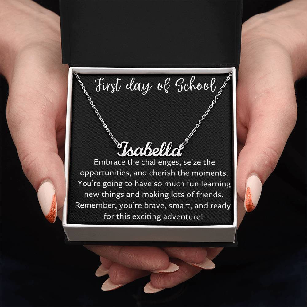 Personalized Name Necklace for The First Day of School