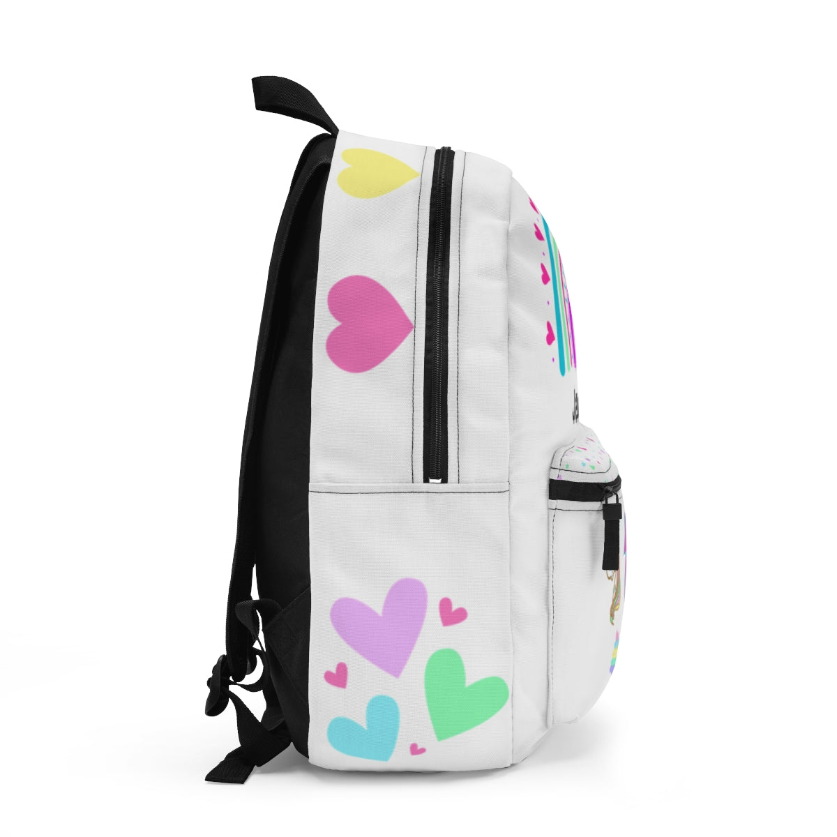 Personalized Kids Heart Rainbow Backpack Lunch Box Pencil Pouch Bundle