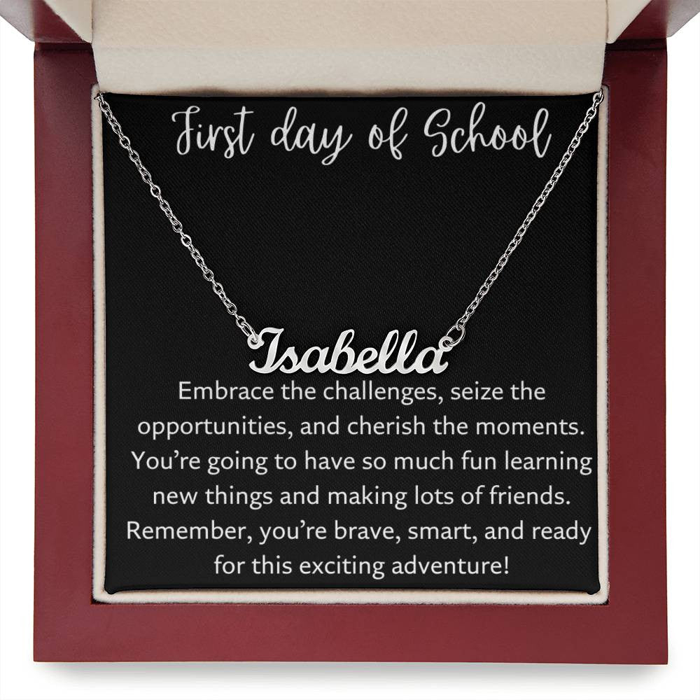 Personalized Name Necklace for The First Day of School