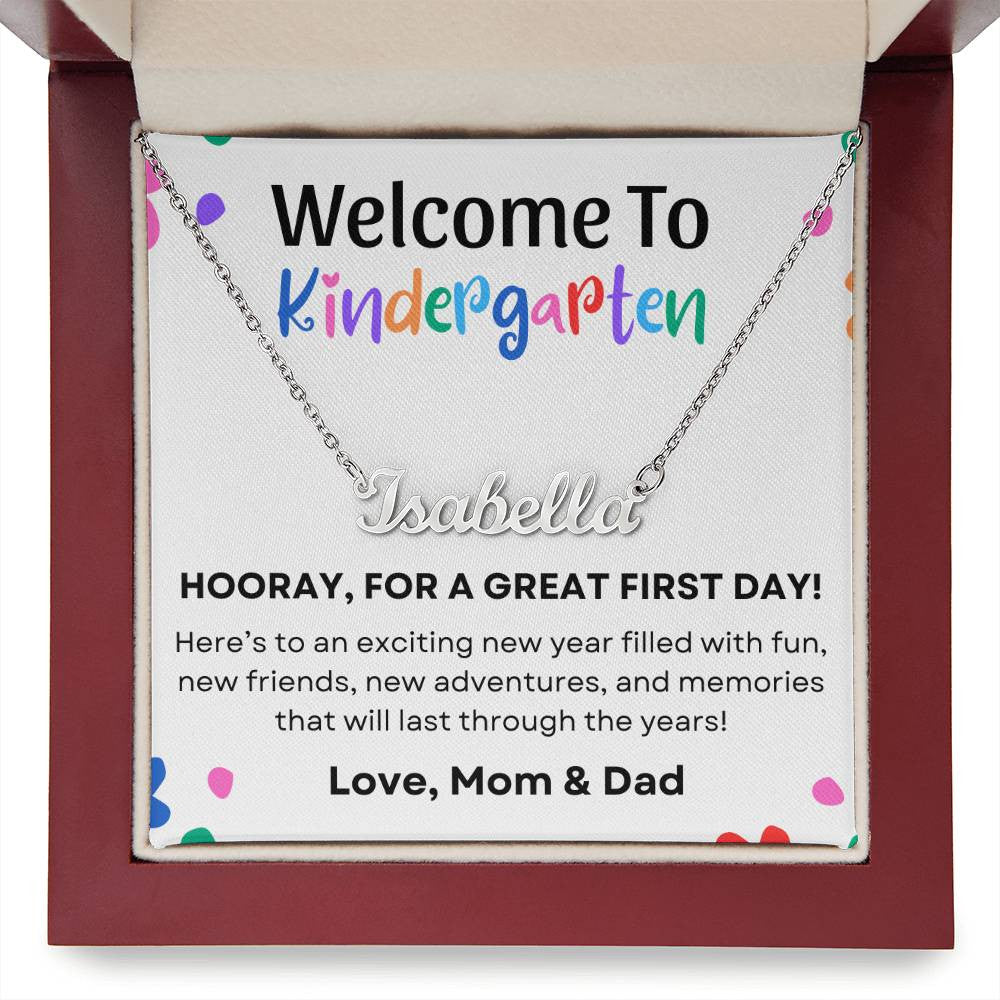 Personalized Name Necklace for First Day of Kindergarten