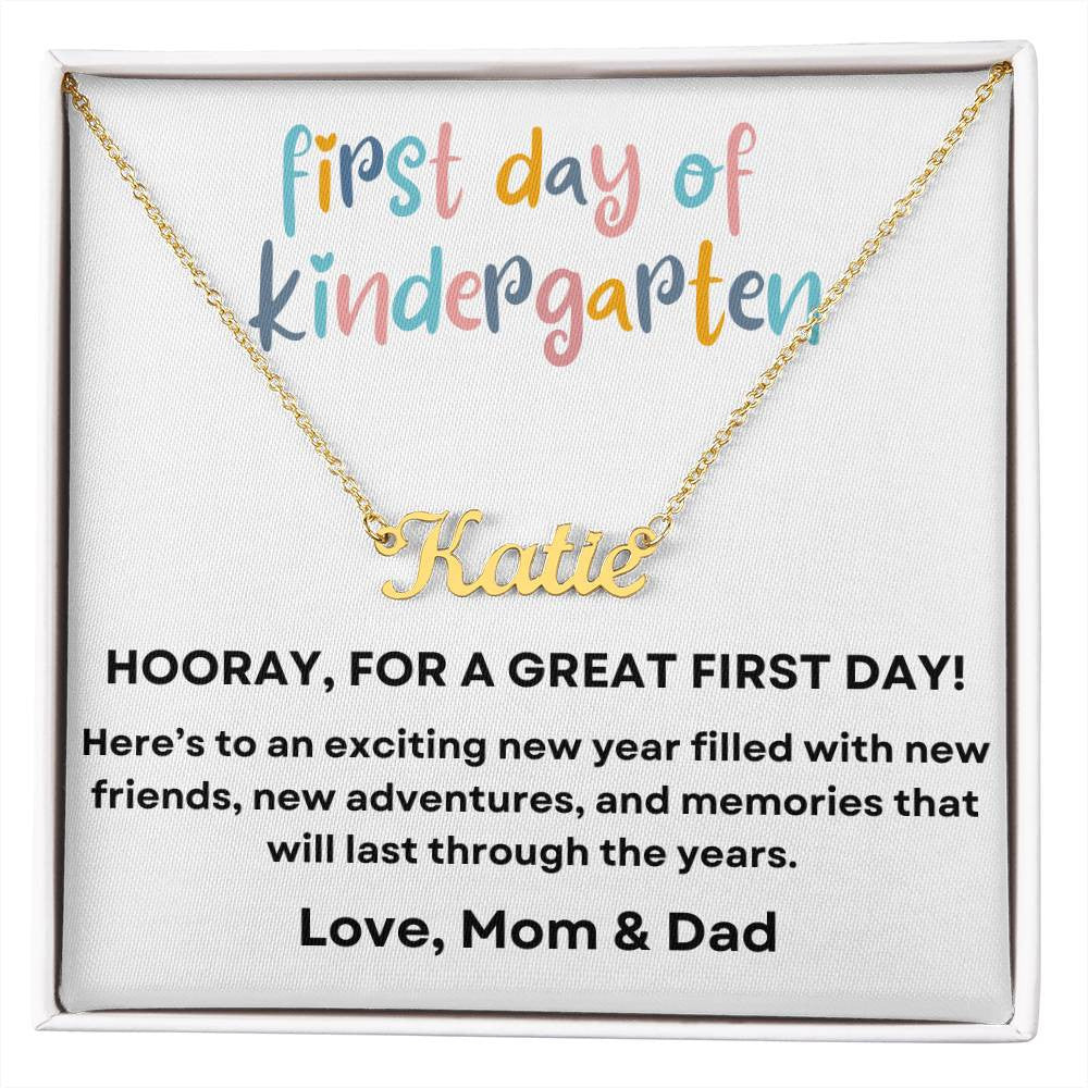 Personalized Name Necklace for First Day of Kindergarten