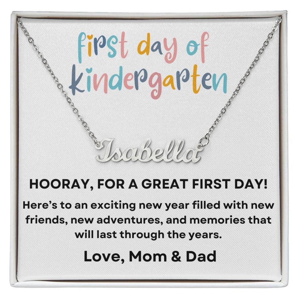 Personalized Name Necklace for First Day of Kindergarten