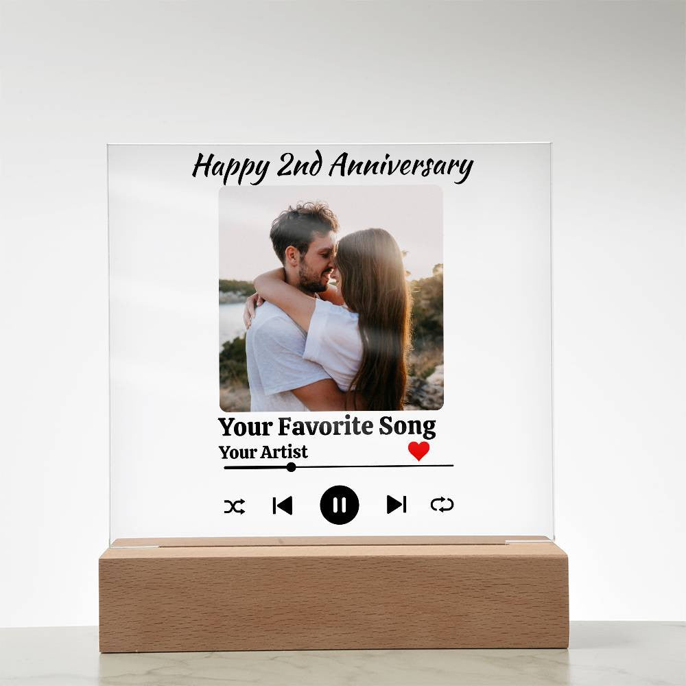 Personalized Acrylic Square LED Memory Plaque – Light Up Your Special Moments