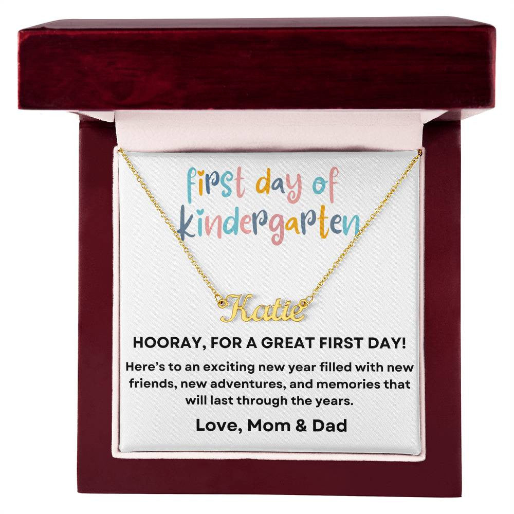 Personalized Name Necklace for First Day of Kindergarten