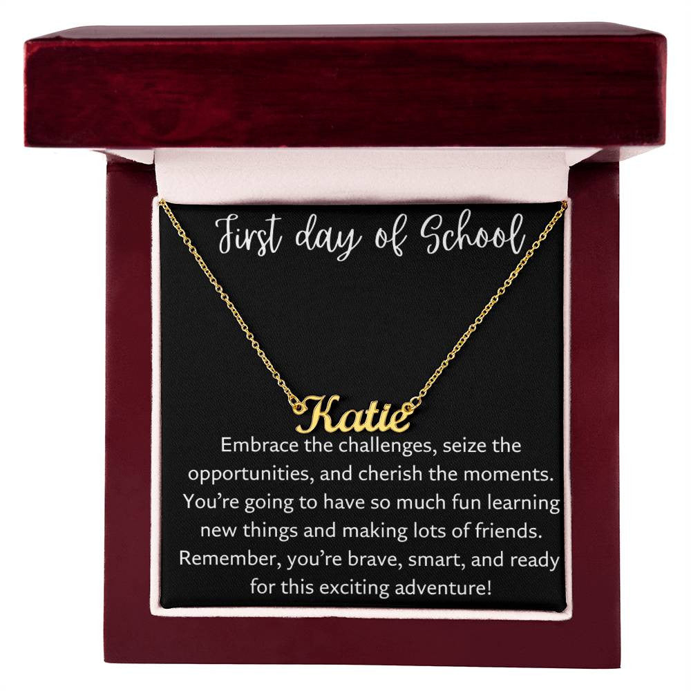 Personalized Name Necklace for The First Day of School