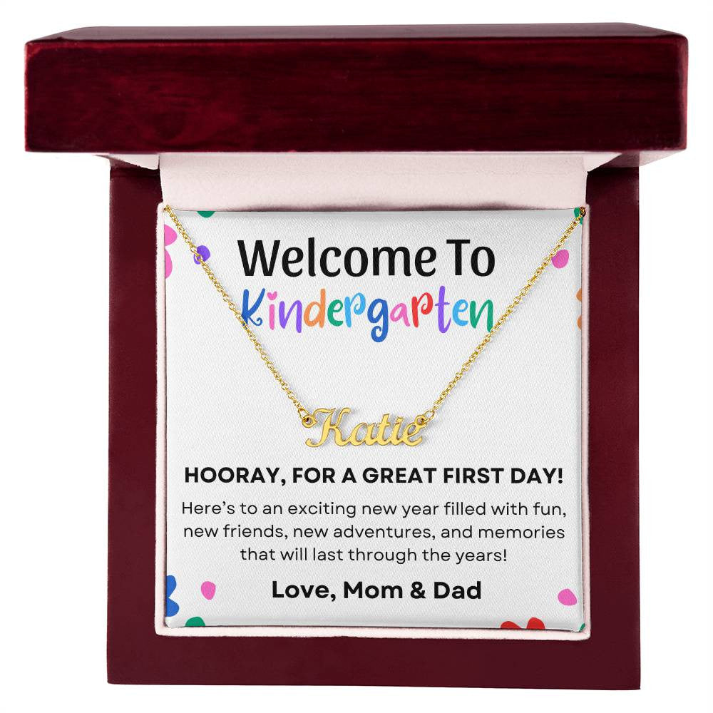 Personalized Name Necklace for First Day of Kindergarten