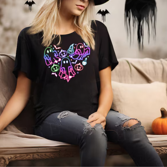 Heart Shaped Halloween Emojis - Unisex T-Shirt