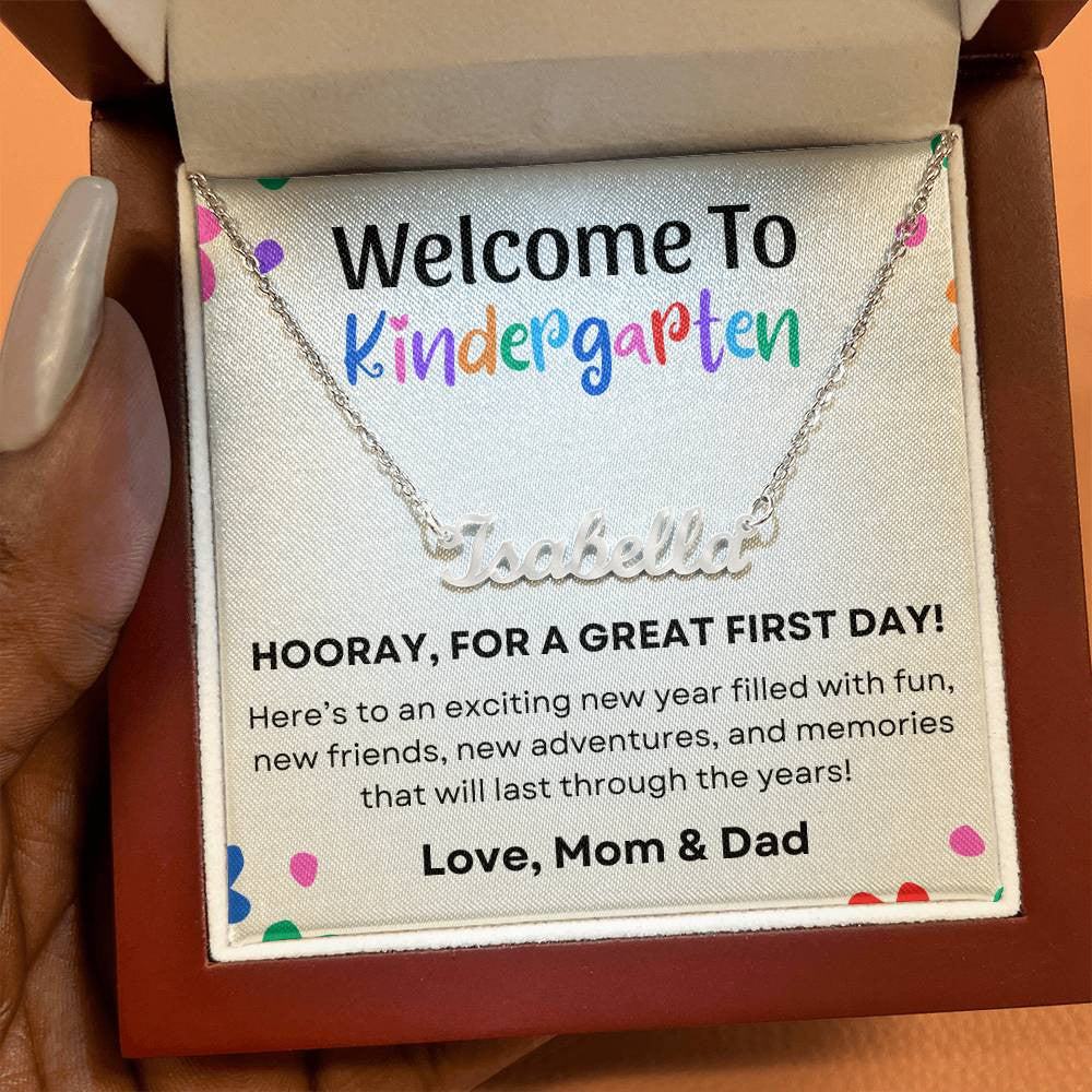 Personalized Name Necklace for First Day of Kindergarten